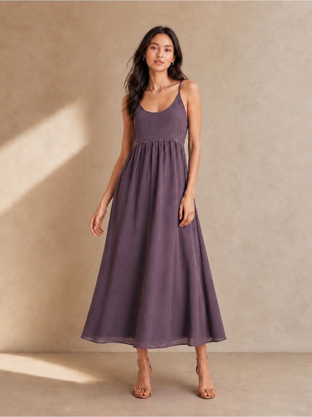 Aritzia Wilfred‎ Bisous Silk Deep Romantic Midi Dress